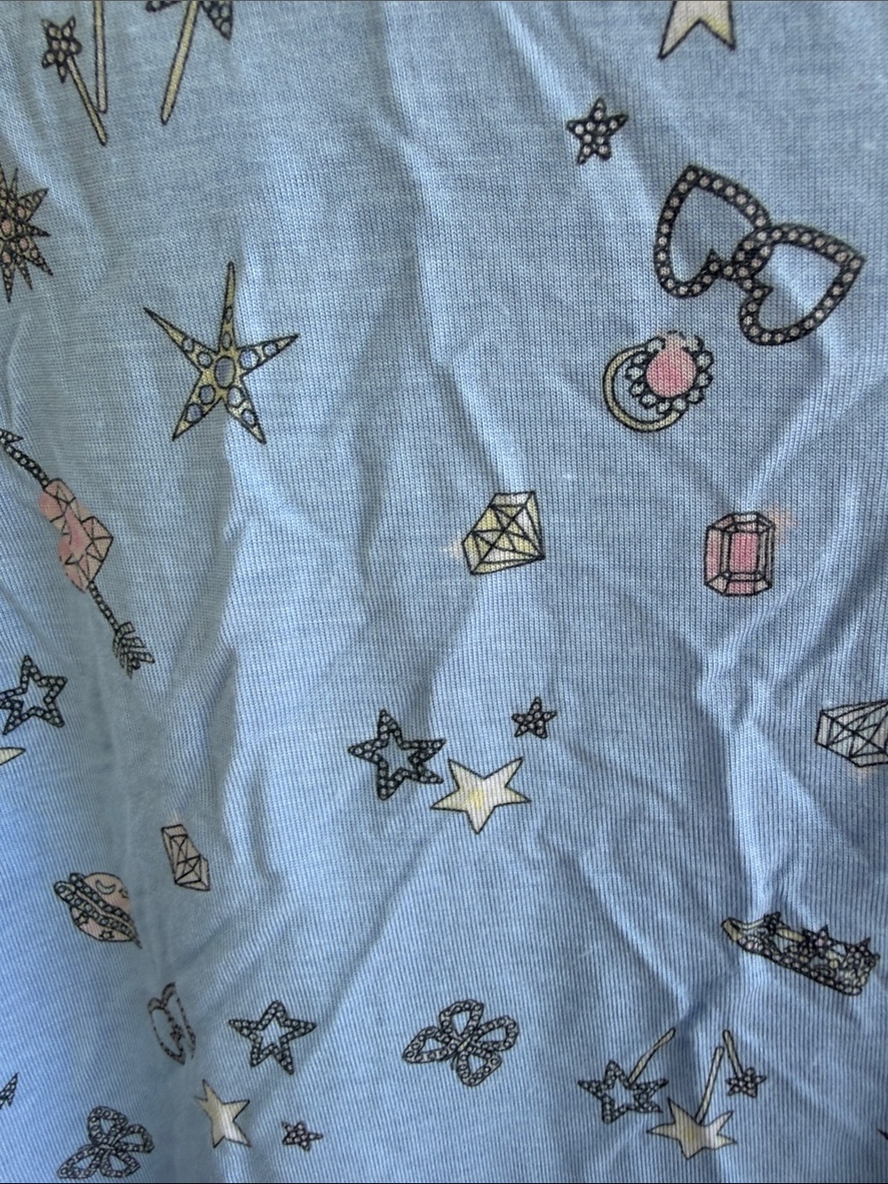 Women's Light Blue Star & Butterfly Pajama Set - Picture 3 of 8